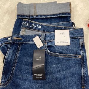 M&S Collection Mid Rise Relaxed Slim Jeans, regular length